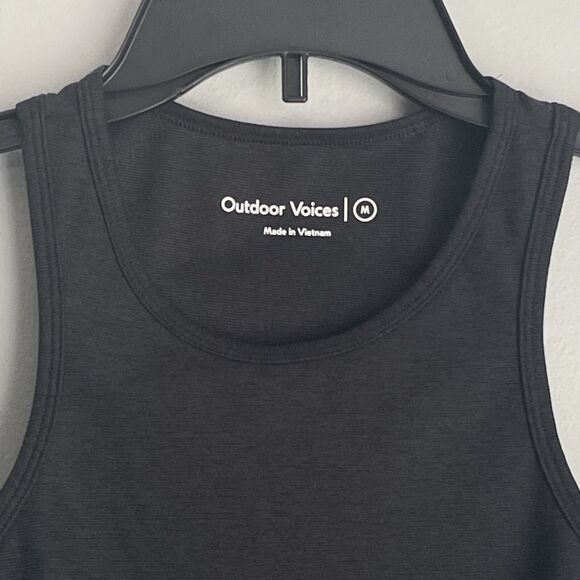 Outdoor Voices Athena Crop Racerback Top Women's Size M Charcoal Gym Athleisure - Picture 4 of 11